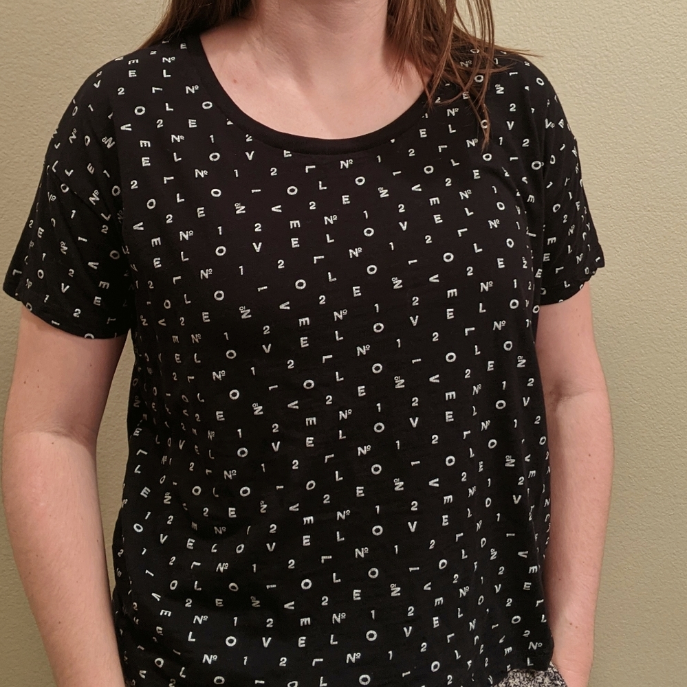 Jumbled letter shirt
